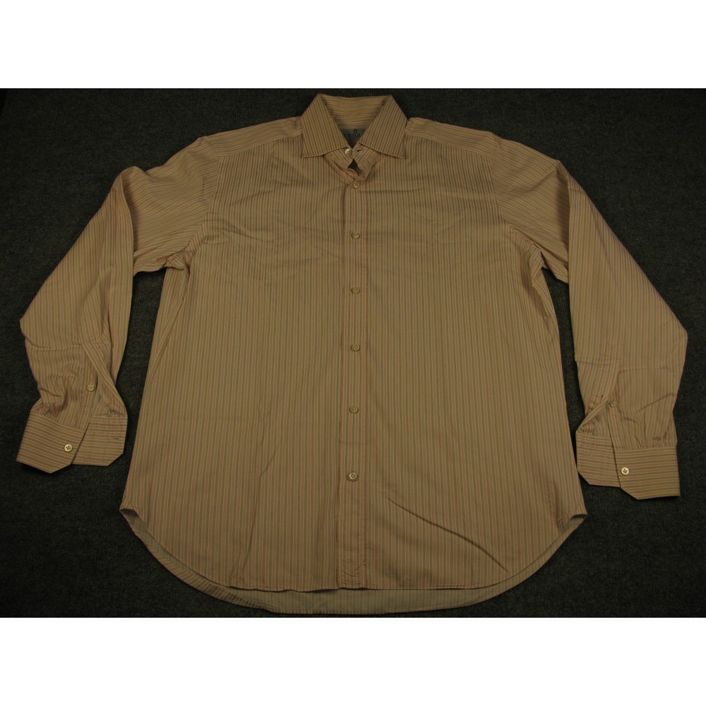Truzzi Milano 1890 Mens Striped Long Sleeve Button Down Dress Shirt 16.5 #2225